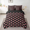 thumbnail image 2 of Manfei Romantic Couple Lover 7-Piece Twin Bedding Sets for Female Men Teens,Pink Love Heart Print Bedding Comforter Set,Valentine's Day Breathable Sheet Sets,Ultra Soft Home Decor,Reversible, 2 of 8