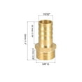 thumbnail image 2 of Brass Barb Hose Fitting Connector Adapter 12mm Barbed x3/8"G Male Pipe 5Pcs, 2 of 5