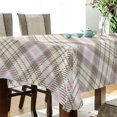 thumbnail image 3 of GZHJMY Table Cloth Indoor & Outdoor Tablecloth Wrinkle Resistant Waterproof Decorative Table Cover for Kitchen, Spring, Holiday, Party (60" x 120", Pale Beige Twill Plaid) Home Decor, 3 of 7