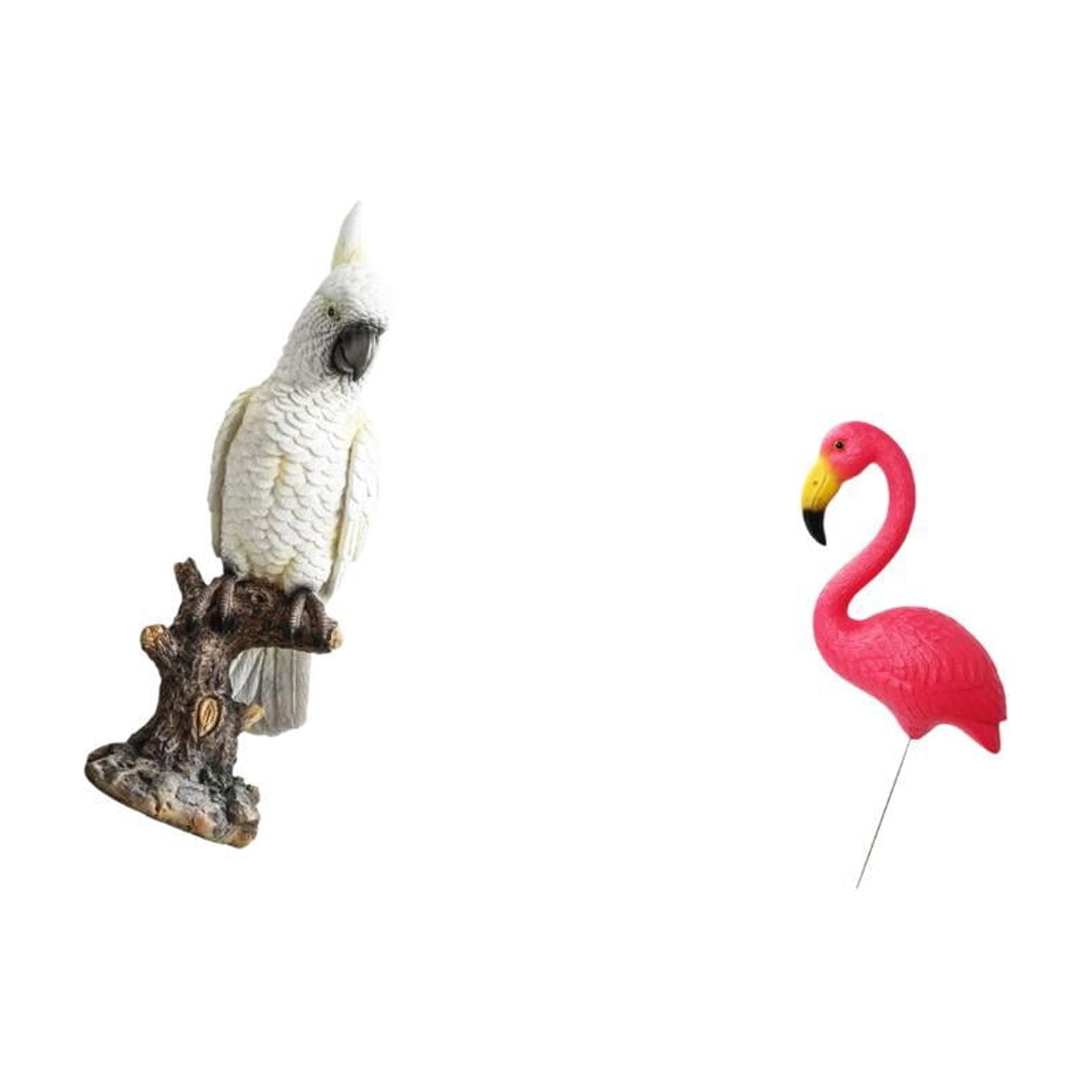 CarpNettore Parrot Bird Statue Animal Sculpture Resin Indoor Decorative Figurine Desktop Ornament for Desk Table Centerpiece Fireplace Cabinet Yard Art Ornament Backyard Fairy Garden