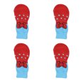 thumbnail image 2 of 4 Pairs Pet Socks Cotton Non-skid Animals Paw Pet Traction Control Socks Non-Slip Paw Protector Protector Floor Sock for Indoor Traction Control, Red, M, 2 of 9
