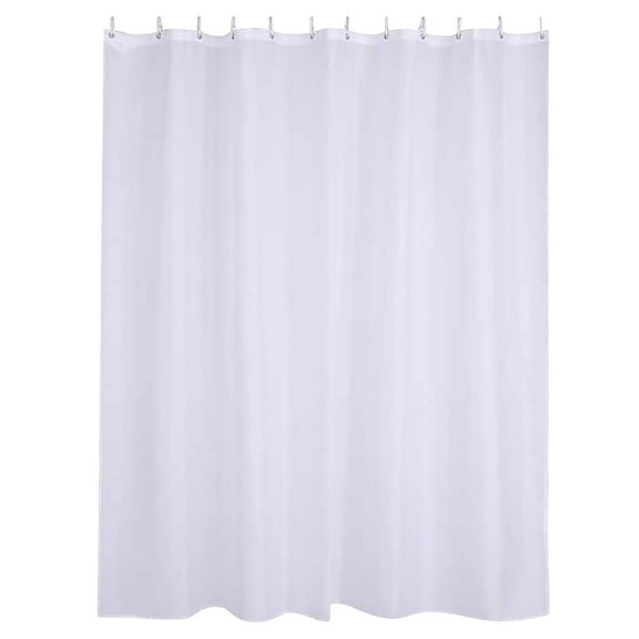 Extra Long Fabric Shower Curtain, 86.61X70.86" Water-Repellent Solid White Shower Curtain, Weighted Hem Bath Curtain with 12 Plastic Hooks, Waterproof Bathroom Curtain for Bathtub Shower Stall