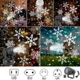 thumbnail image 2 of Lámpara de proyección giratoria con luz LED de copo de nieve de Navidad, luz blanca con patrón Feilin, luz láser para escenario de Halloween, 2 of 4