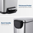 thumbnail image 4 of Slim Trash Can with Lid, 12 Gal (45 L) Stainless Steel Kitchen Garbage Can with Inner Bucket and Step On Foot Pedal, Narrow Metal Trash Bin, Silver, 4 of 7