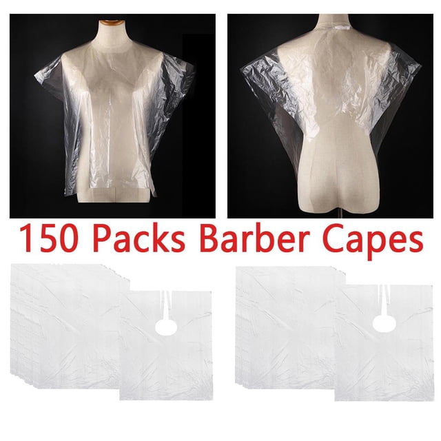 150 capas de peluquería desechables chal de salón de cabellero herramienta de cabellero impermeable de plástico para peluquería o doméstico, 64x84c Colco capa de corte de cabello desechable