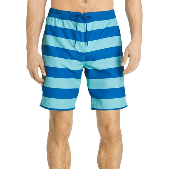 IZOD Men's Printed Swim Trunk, Blue Radiance, Small
