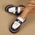 thumbnail image 5 of Gpaecead Women's Two Tone Platform Tassel Loafers Faux Leather Chunky Sole Slip On British Style Comfort Shoes For Work And Casual Blue, 5 of 8