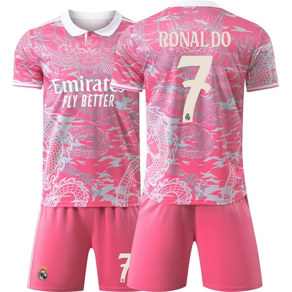 Kids Soccer Jersey NEW Boys Football Uniforms For RON_ALDO- Fan Shirt Short Youths Girls Outfit Sets Size 7-9y