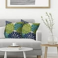 thumbnail image 3 of Navy Blue Sage Green Teal Pillow Covers 16x16 Inch Set of 2 Dahlia Floral Decor Throw Pillows Summer Modern Geometry Flower Outdoor Decorative Cushion Cases for Sofa Couch Bed Decorations, 3 of 6