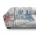 thumbnail image 3 of Prague Soft Flannel Fleece Throw Blanket, Charles Bridge View with Architecture Old European Buildings, Cozy Plush for Indoor and Outdoor Use, 70" x 90", Vermilion Blue, by Ambesonne, 3 of 6