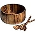 thumbnail image 3 of Kalmar Home 12-Inch Acacia Wood Extra Large Smooth Salad Bowl with Servers, 3 of 4