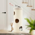 thumbnail image 4 of Gymax 49'' Barrel-Shaped Kitten Condo w/ Removable Padded Top Perch Bamboo Mat, 4 of 9