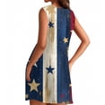 thumbnail image 4 of Women's Vacation-Ready Sundress, Sleeveless Square Neck Summer Dress with Patriotic Print, Ideal for Tropical Getaways,Blue L, 4 of 4