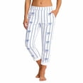 thumbnail image 5 of Soyumi Cotton Linen Pants, High Waisted Wide Leg Palazzo Pants for Women Summer Elastic Waist Flowy Beach Vacation Boho Trousers Casual Lounge Pull On Pants Lightweight Travel Outfit, Blue, 5 of 7