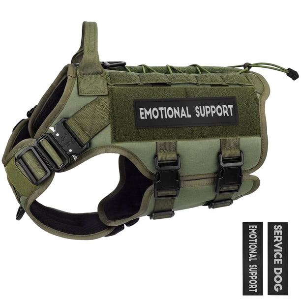 Chaleco para perros PETNANNY Tactical Service para perros, color verde, talla L