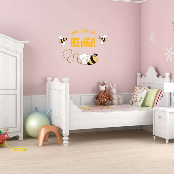 Children You are so Bee-utiful Cute Quotes & Sayings Wall Decal Decoration Bee-utiful Vinyl Wall Decal Decor for Nursery Lasts Years and Easily Removable - Size: 10 In(W) x 8 In(H)