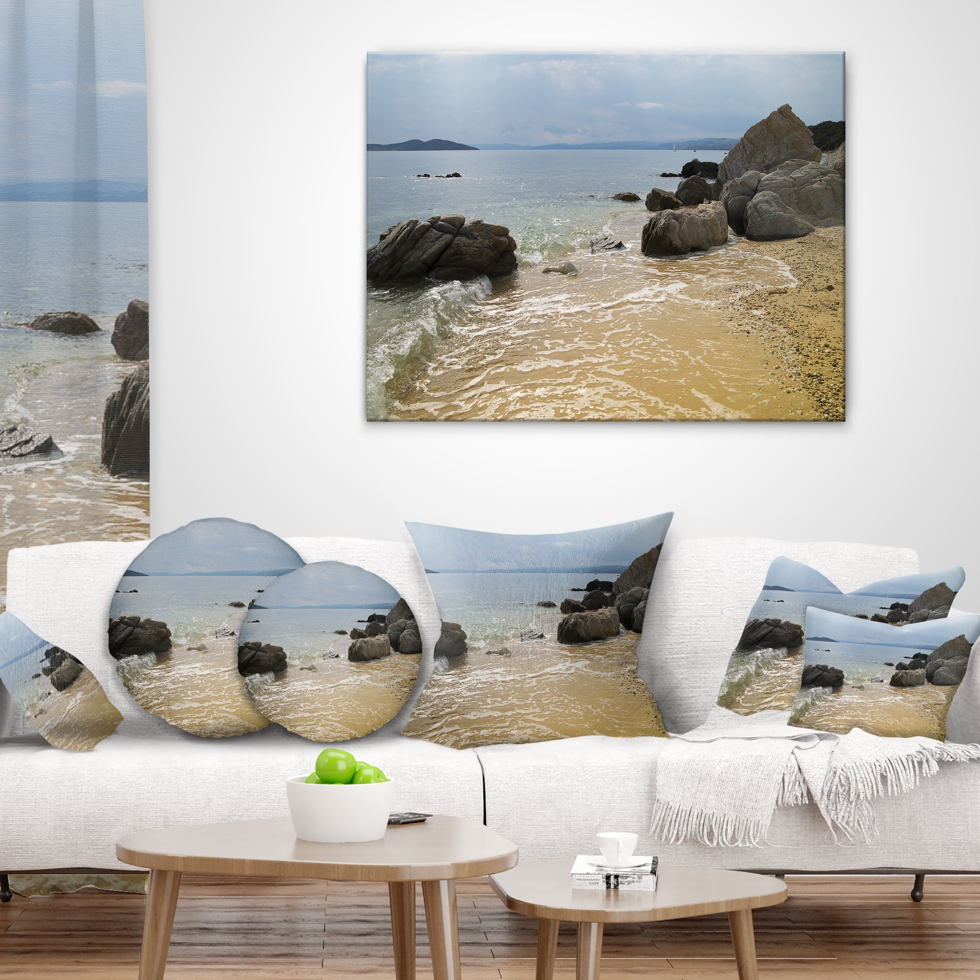 Designart 12" x 20" Multi-color Polyester Throw Pillow