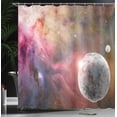 thumbnail image 4 of Ambesonne Pink Shower Curtain, Frozen Planet Nebula, 69"Wx70"L, Pink, 4 of 5