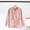 Pink, variant on Womens Fleece Bed Jacket Stylish Long Sleeve V Neck Sleepwear Button Front Soft Loungewear Clothes with Pockets