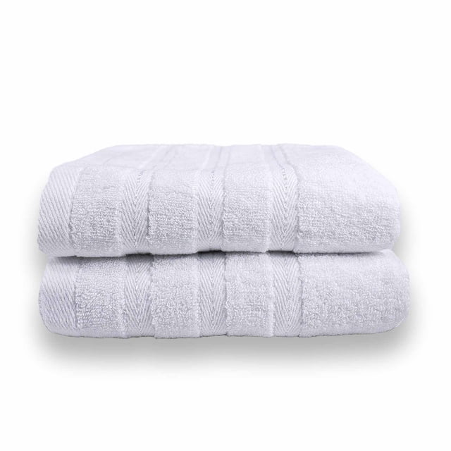 Toalla de Baño Completo Hokins 100% Algodón Premium 102x178 2 Piezas Blanca