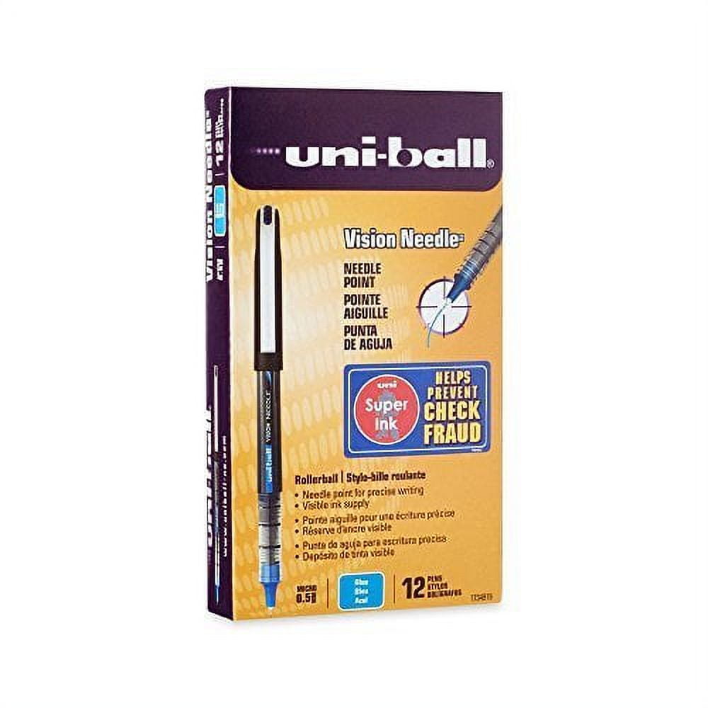 Vision Stick Needle Roller Ball Pens, Micro Point, Blue Ink,(4-Pack of 12)