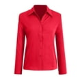 thumbnail image 3 of gdxvjhbj Button Down Shirts for Women Women's Button Down Shirts Classic Fit Dress Shirt Work Business Casual Long Sleeve Blouse Tops (Red,XXXL), 3 of 5