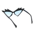 thumbnail image 4 of Sparkling Show Girl Silver Foil Bling Glitz Triangle Cat Eye Plastic Sunglasses Black - Blue, 4 of 4