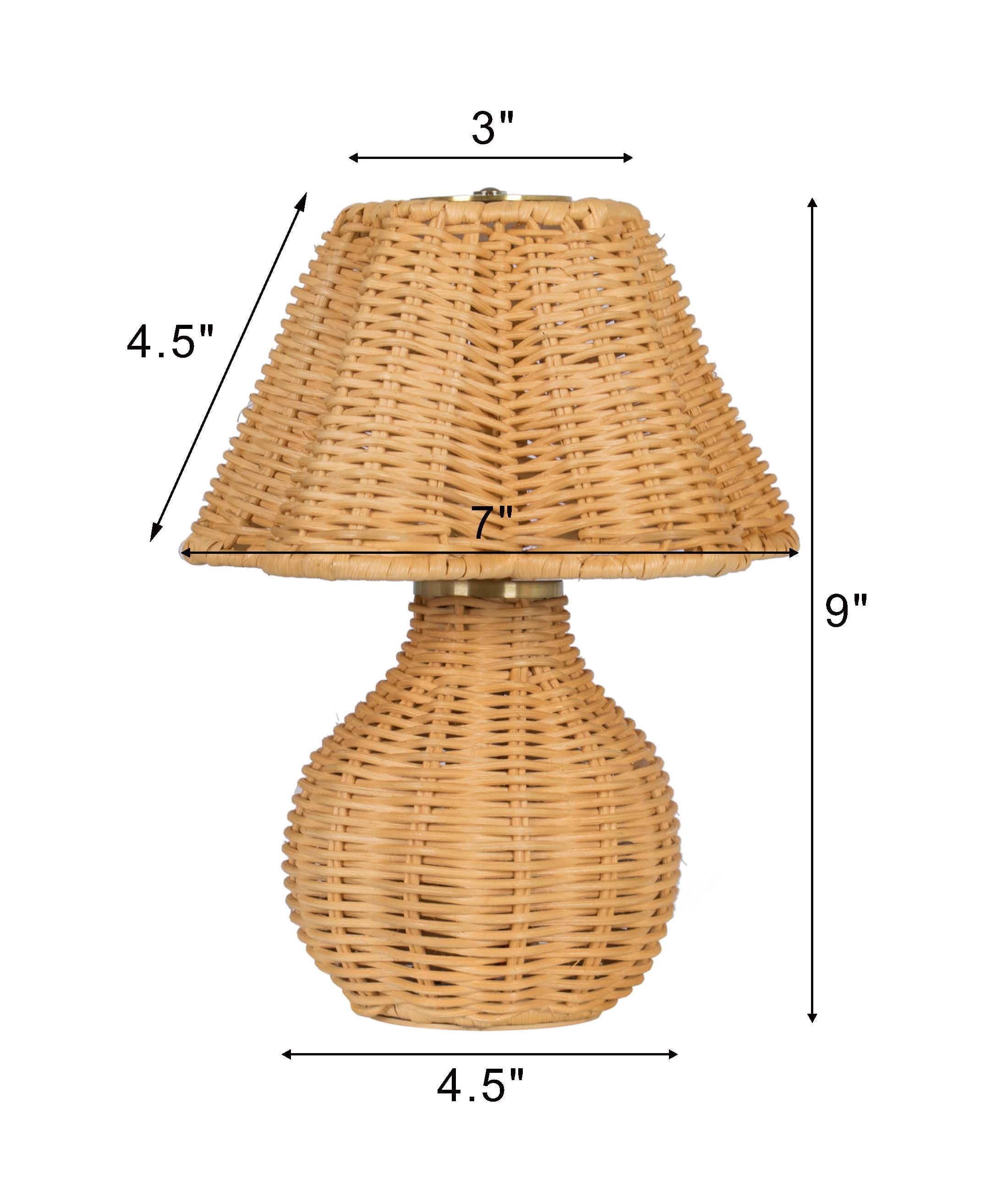 Better Homes & Gardens 9" Rattan Rechargeable Portable Lamp