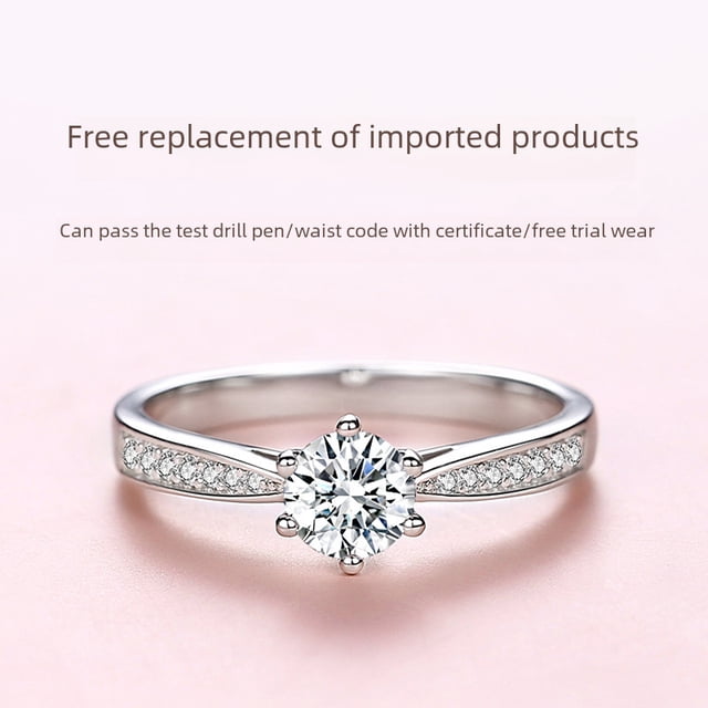 Anillo de moissanita auténtico con microincrustaciones de diamantes de color D de 1 quilate para hombre y mujer, propuesta de boda en plata esterlina para enviar a su novia