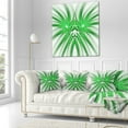 thumbnail image 3 of Designart Glowing Green Fractal Flower in White - Abstract Throw Pillow - 18x18, 3 of 5