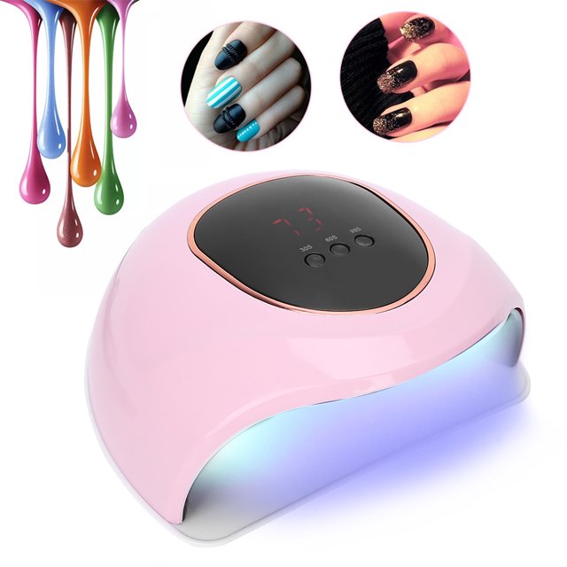 72W Nail Dryers Nail Art Gel Polish Dryer UV LED Dual Light Source Faster Curing Nail Curing Lamps Lightweight Portable Nail Art Machine for Salon Home