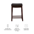 thumbnail image 3 of Linon Claridge Backless Counter Stool Faux Leather Nailhead Trim in Brown Wood, 3 of 13