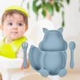 thumbnail image 1 of Ptos de silicona para bebés - Ptos partidos para para y Ptos para bebés con ventosas adaptaciónción a de des Azul CUTICAT Plato dividido para niños, 1 of 7