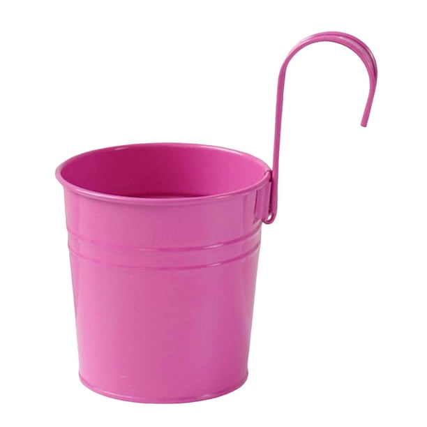Maceta colgante de hierro para balcón con gancho desmontable, maceta de hierbas de color sólido para ventanas interiores, barandillas de vallas de jardín.