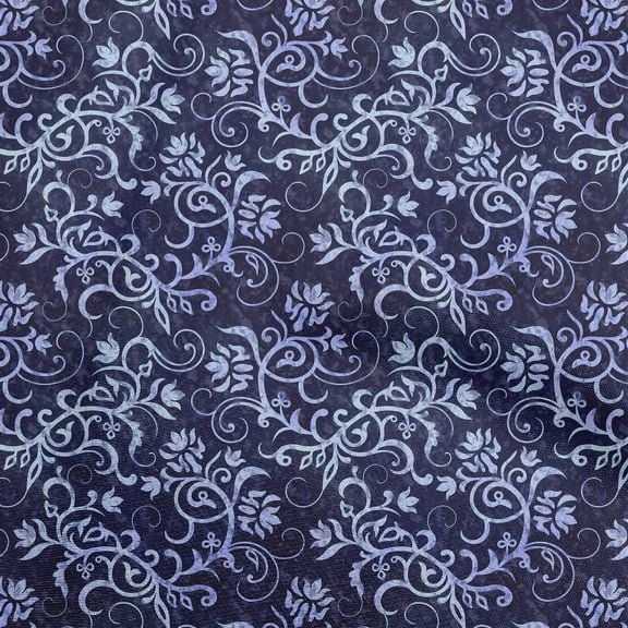 oneOone Polyester Lycra Dark Blue Fabric Asian Batik Floral Dress Material Fabric Print Fabric By The Yard 56 Inch Wide
