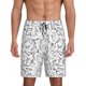 thumbnail image 1 of Balery Black White Music Pantalones cortos de pijama de punto de algodón para hombre con cinturilla y bolsillos-X-Large, 1 of 6