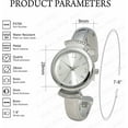 thumbnail image 2 of Blekon Collections 28mm Analog Watch Arabic Numerals Glossy Cuff Bangle Elegant Design for Women, 2 of 5