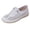 White, variant on Walking Shoes for Women Boho Print Hollow out Lace up Flat Shoes 2026 Fashion Round Toe Wide Width Oxfords Black Size 7.5