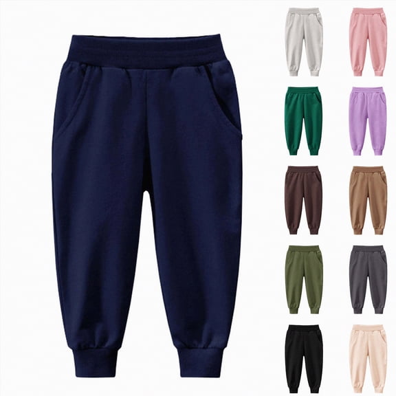 YDFCWXW Little Boys Jogger Pants Toddler Boys' Drawstring Elastic Waist Cotton Casual Sweatpants (Dark Green, 2-3 Years)