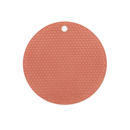 

Round Placemat Rubber Toxic Free Prevent Slip Heat Resistant Washable Table Insulation Pad for Cup BowlPink 15.5cm/6.1in