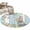 Blue Green, variant on Round Rugs 3Ft, Easter Round Area Rug Washable Indoor Throw Carpet, Spring Grey Bunny Botanical Eggs Leaves Lattice Small Non Slip Circle Rug for Bedroom Living Room Home Decor Aesthetic