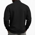 thumbnail image 5 of Mens Quarter Zip Pullover Long Sleeve Fall Sweatshirt with Kangaroo Pocket Sporty Hiking Outdoor Tops, 5 of 9