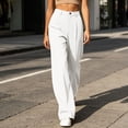 thumbnail image 6 of Chiccall Women's Pleated High Waist Wide Leg Dress Pants Solid Pocket Business Casual Commute Trousers, 6 of 8
