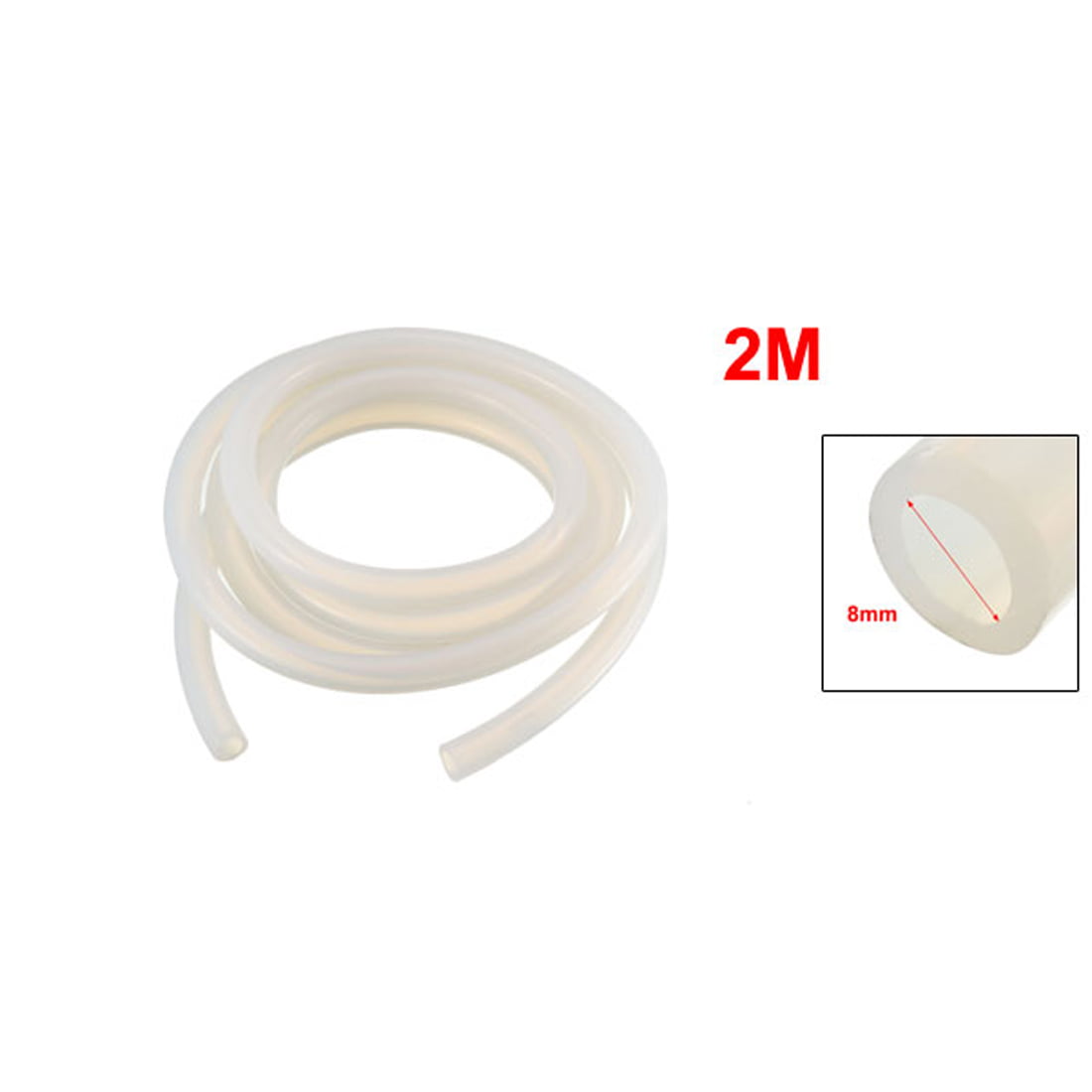 8mm x 12mm Diameter High Temp Resistant Silicone Tube Hose Pipe 2M Length 