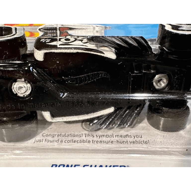 Hot Wheels Bone Shaker 3/5 HW Track Champs White Treasure Hunt – 1:64 Scale Die-Cast Car For Kids & Collectors