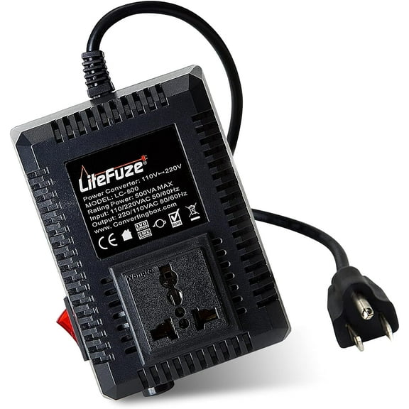 LiteFuze 500 Watt Heavy Duty Step up Down 110-220 Voltage Converter Transformer(LC-500US)