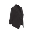 thumbnail image 3 of Women's Casual Fitted Blazer Draped Open Front with Ruched 3/4 Sleeves (S-3XL), 3 of 6