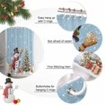 thumbnail image 2 of 54x78 Inch Shower Curtain Decorative Christmas Snowman Bathtub Bath Curtains Fabric Waterproof Bathroom Decor, Xmas Pine Tree Winter Snowflakes Sky Blue Small Stall Shower Curtain Set with 12 Hooks, 2 of 8