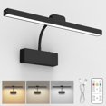 thumbnail image 1 of Lámpara de Cuadros Inalámbrica con Remote Control, Apliques de pared Recargable 4000mAh, 360°Ajustable, 3 Temperaturas de Color, iluminacion hogar para Dormitorio, Galería（38CM, Negro), 1 of 9