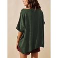 thumbnail image 6 of Women Crew‑Neck Oversized Short‑Sleeve T‑Shirt, Loose Drop‑Shoulder Side‑Slit Hem Casual Summer Tunic Blouse Tops, 6 of 15